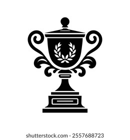 Trophy silhouette in black colour illustration
