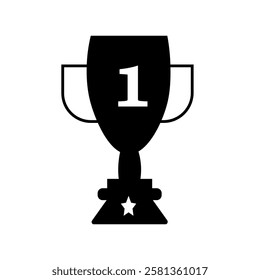 trophy silhouette icon design template