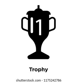 Trophy silhouette icon vector isolated on white background, logo concept of Trophy silhouette sign on transparent background, filled black symbol