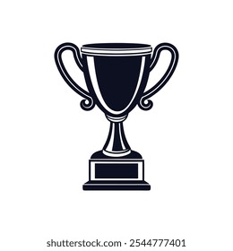 A trophy silhouette set against a white backdrop.
