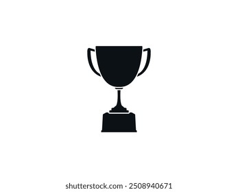 Silhueta de troféu, elegante e afiada. Xícara do campeão contornada em estilo. Ícone de vitória em forma de vetor. Ilustração icônica da taça vencedora. Silhueta de um troféu de triunfo. Prêmio do campeão. Símbolo da vitória.