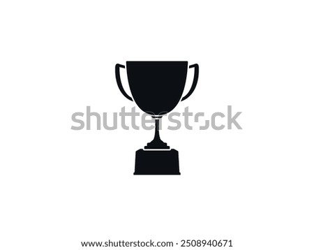 Trophy silhouette, sleek and sharp. Champion's cup outlined in style. Victory Icon in vector form. Iconic winning cup illustration. Silhouette of a triumph trophy. Champion's prize. Symbol of victory.