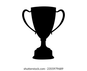 Trophy silhouette vector art white background