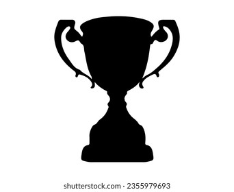 Trophy silhouette vector art white background