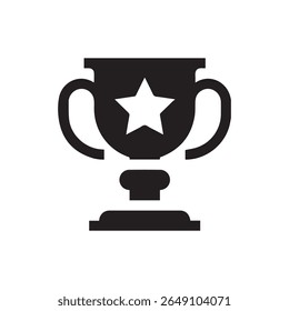 Troféu Silhueta Vetor ícone no fundo branco