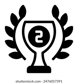 Trophy silver icon or logo illustration outline black style