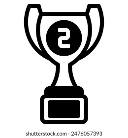 Trophy silver icon or logo illustration outline black style