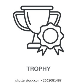 Trophy Simple Style Outline Design Icon
