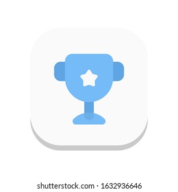Trophy single icon color flat design