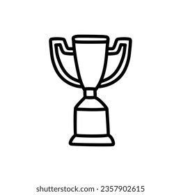 Trophy sketch doodle. Hand drawn winners prize on white background.