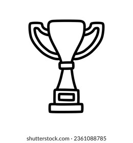 Trophy-Sketch-Doodle. Preis der handgezeichneten Gewinner auf weißem Hintergrund.