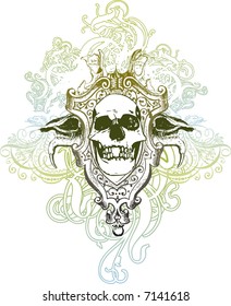 Trophy skull vector illustration