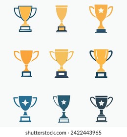 Trophy Social media icon Pro style Vector SET