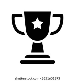 trophy solid icon vector design good for web or mobile app