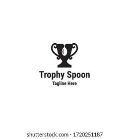 Trophy spoon logo design template - vector