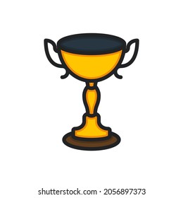 Trophy, sport filled outline icons. Vector illustration. Editable stroke. Isolated icon suitable for web, infographics, interface and apps.