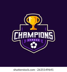 Trophy sport logo design. Champions league for soccer football team