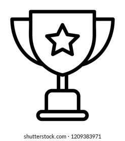 A trophy with star for champion 
