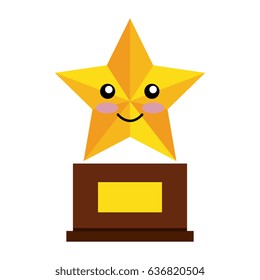 trophy star comic character isolated icon