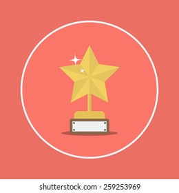 trophy star flat icon