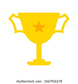 Trophy Star Icon - Gold Prize Isolated, Award Winner Prize, Achievement Symbol