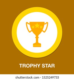 Trophy Star Icon - Gold Prize Isolated, Award Winner Prize, Achievement Symbol