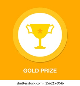 Trophy Star Icon - Gold Prize Isolated, Award Winner Prize, Achievement Symbol