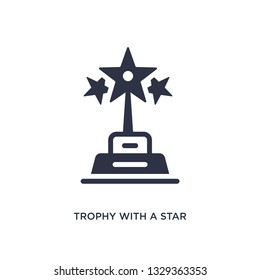 trophy with a star icon. Simple element illustration from cinema concept. trophy with a star editable symbol design on white background. Can be use for web and mobile.