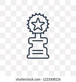 Trophy with a star vector outline icon isolated on transparent background, high quality linear Trophy with a star transparency concept can be used web and mobile