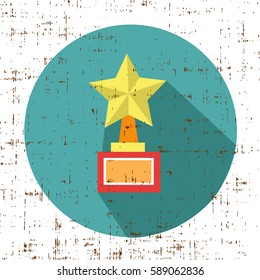 trophy star winner award retro grunge style icon