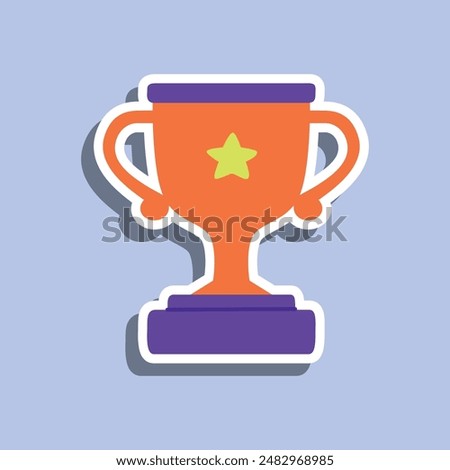 Trophy stickers icon, icons for school supplies