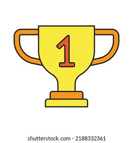 Trofeo, ícono de color de éxito. Ilustración simple del elemento de color. Trofeo, el concepto de éxito esboza el diseño de símbolos desde el conjunto médico. Se puede usar para web y móvil con fondo blanco
