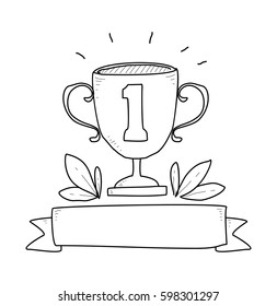 trophy of success doodle