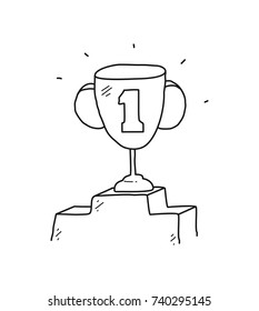 trophy of success doodle