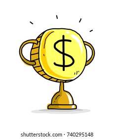 trophy of success doodle