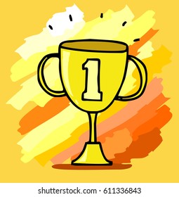trophy of success doodle style