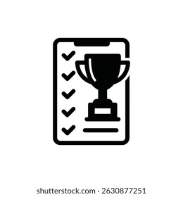 Trophy Surrounded by Checklist Representing Total Goal Achievement