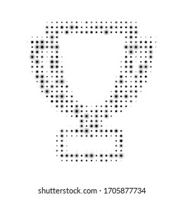 The trophy symbol filled with black dots. Vector illustration on white background