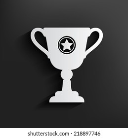 Trophy symbol on black background,clean vector