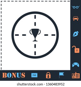 Trophy target. Perfect icon with bonus simple icons