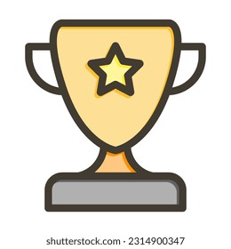 Trophy Thick Line Filled Colors For Personal And Commercial Use.
