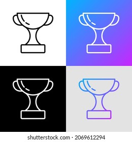 Icono de línea delgada trofeo. Ilustración vectorial moderna del premio campeón.