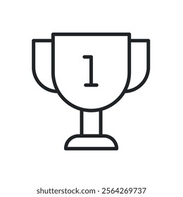 Trophy thin line icons. Perfect pixel on transparent background