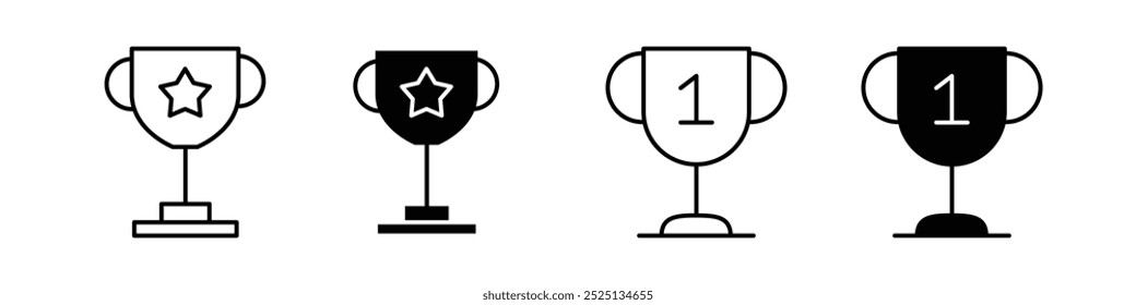 Trophy thin line vector icon collection