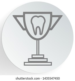 trophy tooth icon. Dental care concept. vector illustration.