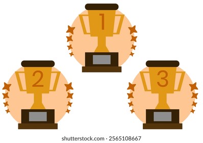 trophy top 3 winners design.
gold trophy vector.
tournament cup design.