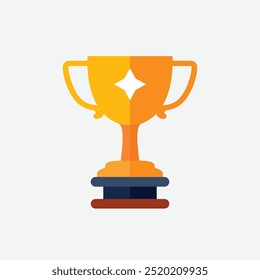 Trophy Tournament Badge Logo Design Vector Template. Gold icons Victory trophies and awards