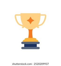 Plantilla de Vector de diseño de logotipo de insignia de torneo de trofeo. Iconos de oro Trofeos y premios de la victoria