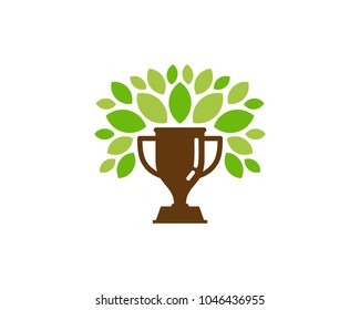 Trophy Tree Icon Logo Design Element