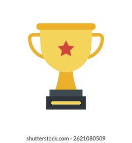 Troféu Vetor para Realização e Reconhecimento de Vencedores - ícone da taça de prêmios, ilustração de prêmio de sucesso, resultado da competição. Ícone Simples